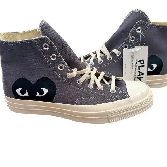 Converse Comme Des Garcons Men's 9 Hi Top Sneakers Gray Chuck 70 CDG 171847C - Picture 2 of 9